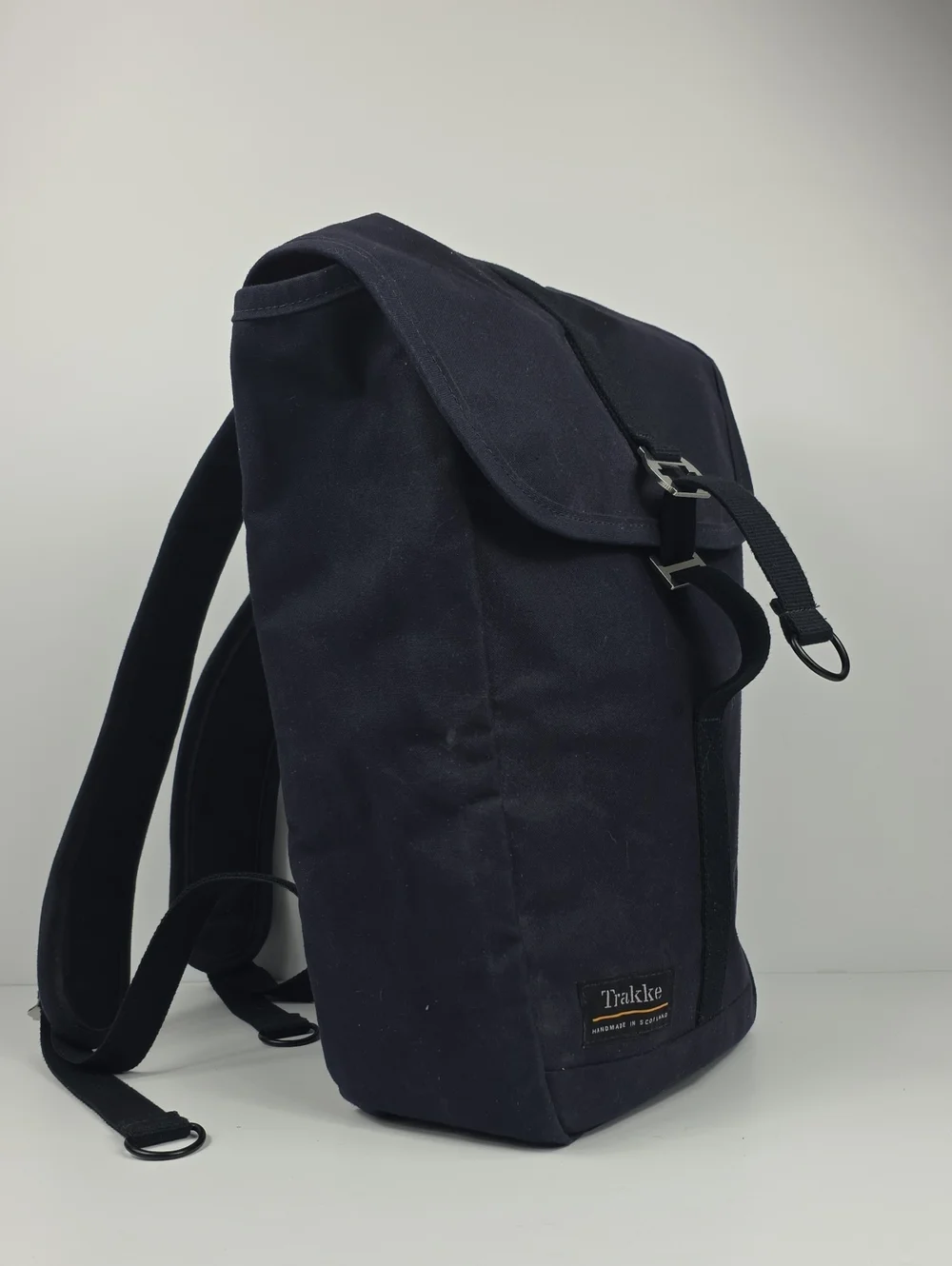 Rare Trakke Arkaig Bleu Navy Waterproof Waxed Canvas Backpack